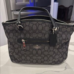 Coach Black and Gray Signature Tote Bag
